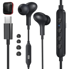 USB C austiņas, In-Ear Karaoke austiņas, USB C savienojums ar ENC mikrofona kabeli, magnētiskās C tipa austiņas Galaxy A35 5G A55 Samsung A54 A34 iPhone 15 Pixel 8a 7 6 Xiaomi 14 Live Show, KTV,