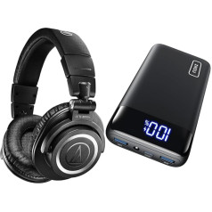 Audio-Technica M50xBT2 bezvadu austiņas Black & INIU Power Bank