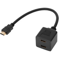 HDMI kontaktdakša-2 x kontaktligzdas adapteris uz 30 cm kabeļa