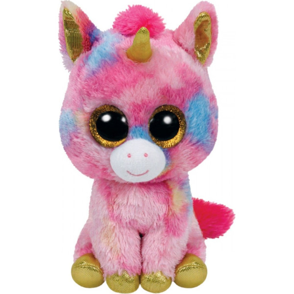 Ty beanie boos fantāzijas talismans - krāsains vienradzis, 24 cm