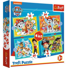 Puzzle 4in1 laimīga suņu patruļas komanda