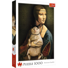 Puzzle 1000 elementu dāma ar kaķi