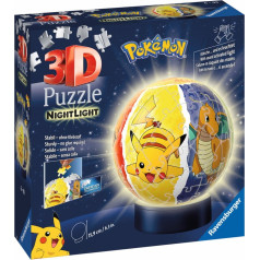 Puzzle 72 gabali 3D spīdoša bumba Pokemon