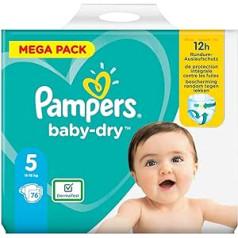 Pampers Pampers 5. izmēra sausās autiņbiksītes, 76 gab. (11-16 kg)