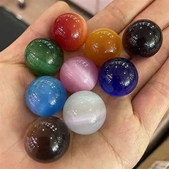 ENPAP 20mm Cat Eye Quartz Crystal Ball Marbles 8 Fiber Optic Balls for Seven Star Array xingyong (Color : Green)