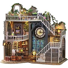 Spilay Magic House-LV003 Miniatiūrinis lėlių namelis medinis baldų komplektas Rankų darbo modernus Mini Model Plus su apsauga nuo dulkių 1:24 mastelio Kūrybinis lėlių namelis mėgėjams ir draugams