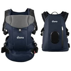 Diono Carus Complete 4-in-1 Child and Baby Carrier System with Removable Backpack, Navy