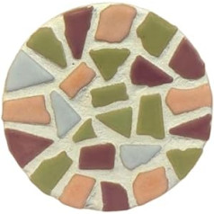 Little Creations Mosaic Coasters Pastelis, komplektā 4 | Pilnīgs DIY amatniecības komplekts pieaugušajiem | Stikla paliktņi ar koka turētāju | Creative Mosaic Coasters Craft | Daudzpusīgs paliktnis