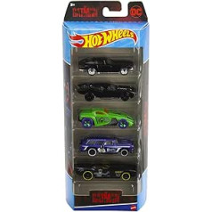 Hot Wheels HGN22 — Hot Wheels Batman Pack of 5, Multipacka ar 5 Betmena transportlīdzekļiem, autentisks izskats, 1:64, Rotaļu automašīnas kolekcionāriem un bērniem no 3 gadu vecuma