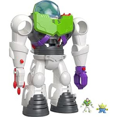 Fisher-Price Imaginext GLK18 Disney Pixar Toy Story 4 Buzz Lightyear trīs vienā robota rotaļlieta no 3 gadiem, novirzes iepakojuma priekšmetā