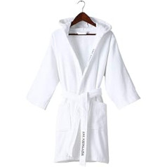 Bathrobe Boys Girls Simple Hooded Bathrobe Soft Cotton Towel Robes Robes 7-14 Years Old