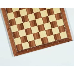 Weible Spiele 2153 Chessboard with Numbers and Letters Made of Walnut and Maple, Field Size 45 mm