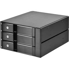 Silverstone SST-FS303-12G korpuss ar divām 5,25 collu montāžas rievām trim 3,5 collu SAS-12G / SATA 6Gbps HDD/SSD