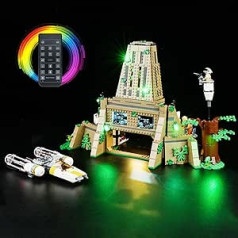 cooldac LED gaismas komplekts Lego 75365 Star Wars: Rebel Base uz Yavin 4 (tikai apgaismojums, bez Lego), tālvadības pults radošo dekoratīvo gaismu komplekts, kas ir savietojams ar Lego 75365 Rebel Base Yavin 4 modeli