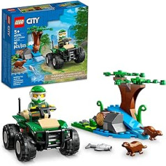 LEGO City visurgājējs un ūdra dzīvotne, 60394 bezceļu kvadraciklu rotaļu automašīna bērniem vecumā no 5 gadiem, dzīvnieku rotaļu komplekts ar savvaļas figūrām, mācību komplekts būvēt dabu