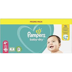 Pampers (vecā versija), autiņbiksītes 4+ izmēram (10-15 kg), iepakojumā 100