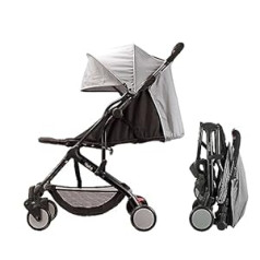 BAMBISOL - Vežimėlis Citadine YUKO² - Itin kompaktiškas gimdymui - sulankstomas, viena ranka, transportavimo krepšys (juodai pilkas)