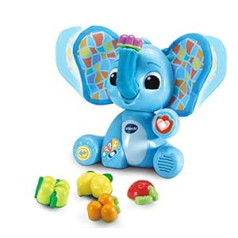 VTech Baby Funny Learning Elephant — interaktīva mazuļa rotaļlieta augļu šķirņu, krāsu, skaitļu, dzīvnieku balsu un mūzikas apguvei — bērniem vecumā no 1,5 līdz 4 gadiem