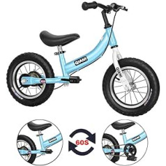 Qiani Balance Bike un Kids Bikes 2 in 1 2–7 gadus veciem bērniem ar bremzēm, noņemamiem pedāļiem un palīgriteņiem 12 14 16 collu sarkani zili rozā