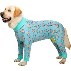 Suņu apģērbi Jauki elastīgi suņu pidžamas guļamveļas pret apmatojumu, putekļu necaurlaidīgi četrkājaini apģērbi vidējiem suņiem, lieliem suņiem (38, zaļi)