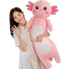 Aiuidun Axolotl pliušinis žaislas, minkštas žaislas, Axolotl pliušinė apkabinimo pagalvėlė, minkštas salamandras ilgos pagalvės žaislas, mielas žaislas, dovana vaikams, mergaitėms, berniukams (rožinė, 100 cm)