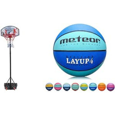 HUDORA All Stars 205 Basketbola stīpas regulējams augstums, drošs, izturīgs un Meteor® bērnu basketbola izkārtojums, izmērs # 4 Jauniešu basketbols Ideāli piemērots bērnu rokām 5-10 gadus vecs basketbols