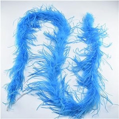 KIHENE Beautiful 2 Metres / Set Ostrich Feathers Boa Costume / Shaw / Dancer Wedding Party Decoration Panaches and Feathers for Crafts (Colour: Lake Blue)