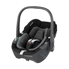 Maxi-Cosi Pebble 360 i-Size Baby Car Seat Rotatable, Newborn Car Seat 360 Degree, 0-15 Months (40-83 cm), Rotation with One, ClimaFlow, Easy-In Strap, G-CELL Side Impact Protection, Essential Black