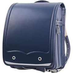 Schultasche, Leichter Schüler-Schultaschenrucksack mit großem Fassungsvermögen für Jungen und Mädchen, PU-Lederrucksack, verhindert Buckel-Büchertasche, A, 33 x 25 x 17 cm