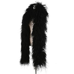 6 Ply Ostrich Feather Boas, 2 M Real Fluffy Natural Crafts,DIY Handicrafts Festival Carnival Costume Scarf Wedding Feather Dress/Skirt Decoration (Color : 05, Size : 1 pcs)