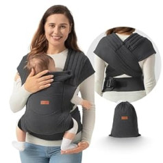 besrey Baby Sling Bērnu pārvadātājs Viegli pārnēsājams, Ergonomisks M pozīcija ar galvas balstu, Somas turētājs bez piesiešanas Pārnēsāšanas siksniņas Bērnu pārvadātājs