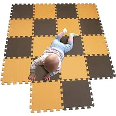 Mqiaoham Baby Floor Mat / Children’s Play Mat, Puzzle Design, Free from Harmful Substances Orange brown