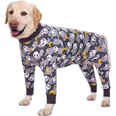 BT Bear Large Dog Clothes, Elastic Pet Onesie Protect Joints Anti-Hair Anti Licking Wound Protection Pet Pyjamas Dog Jumpsuit for Medium Large Dogs (7XL, Grey Panda)