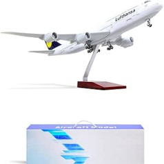 QIYUMOKE 1/160 Boeing 747 Lufthansa 17 collu lietie gaisa kuģa modeļa komplekts ar statīvu, aviokompānijas lidmašīnas modeļa displejs, kolekcionējama aviācijas entuziastu dāvana