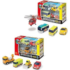 Tayo Little Bus Friends 8 piece Set (Ver.3 + Ver.4) Helikoptera mini automašīnas rotaļlieta