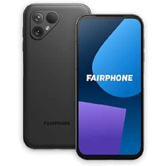 Fairphone 5 5G 256 GB + 8 GB RAM divās SIM kartes (nano-SIM + eSIM) Android 13 atbloķēts viedtālrunis (matēts melns)