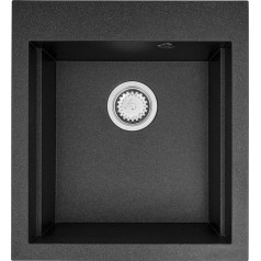 Single-bowl granite sink Pyramis Siros 47x51.5 1b 070084301 black (speckled black)