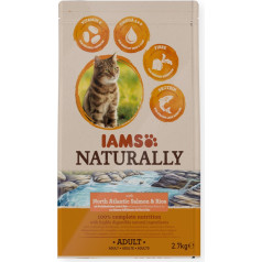 Iams Naturally Adult Salmon sausā barība 2,7 kg kaķiem