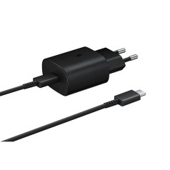 Samsung ceļojumu ātrais lādētājs (usb tips-c) 2a 25w, melns