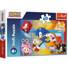 60-piece puzzle Sonic in action