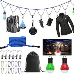 Campingzubehör Campingplatz Aufbewahrungsgurt, mit 2 LED Campinglichter, für Outdoor Hängematte Hängematte Hängematte Camping Ausrüstung und Ausrüstung, Zeltzubehör