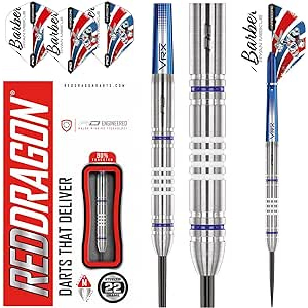 RED DRAGON Ryan Meikle 22 g Premium Tungsten Steeltip šautriņu komplekts ar lidojumiem un vārpstām