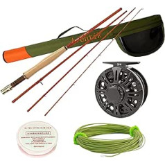 Shark Shooter S glass fly rod made of fibreglass with attractive transparent colours fly fishing set