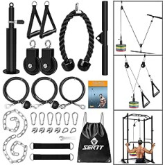 SERTT Weight Rope Fitness Gym, Uzlabots Cable Pull Fitness Lat Pulldown Gym Fitnesa aprīkojums priekš LAT Pull Down, Bicep Curl, Triceps, Arm Training Weight Disc System Papildaprīkojums