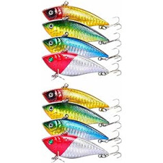 Kisangel 8 PCS Maza makšķerēšanas ēsma ēsma Makšķerēšanas mīļotāji Šautriņu stendi Makšķerēšana Minnow Bait Swimbait Bait Makšķerēšana Makšķerēšanas āķis Zivju mānekļi Zivju ēsma Ball Āķis Ēsma Trīs āķi