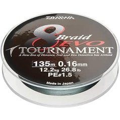 Daiwa Tournament 8 Braid EVO 0,35 mm, 35,1 kg/77,4 mārciņas, 300 m tumši zaļa