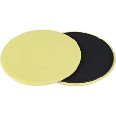 Oubit Fitness Disc 2 Pieces Exercise Sliding Gliding Disc Fitness Core Slider Sport Full Body Training (Yellow)