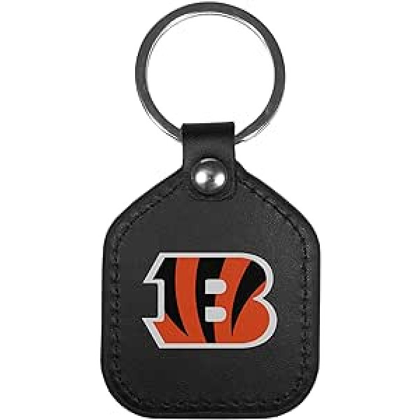 Siskiyou Sports NFL Cincinnati Bengals unisex ādas kvadrātveida atslēgu piekariņš, melns, viens izmērs