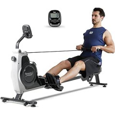 Novonova Home Rowing Machine with 8 Adjustable Magnetic Resistors, LCD Display, Rowing Machine with Water Bottle and Mobile Phone Holder, up to 110 kg, SY-1710