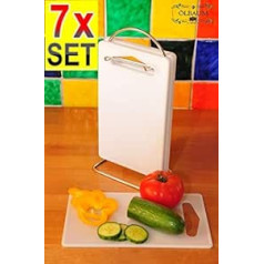 42 x Picnic Boards with 7 x Stands Stainless Steel / Plastic 49-Piece Set Solid High-Quality Picnic Chopping Board White with Rounded Edges Dimensions Square Each Approx. 25 cm x 15 cm